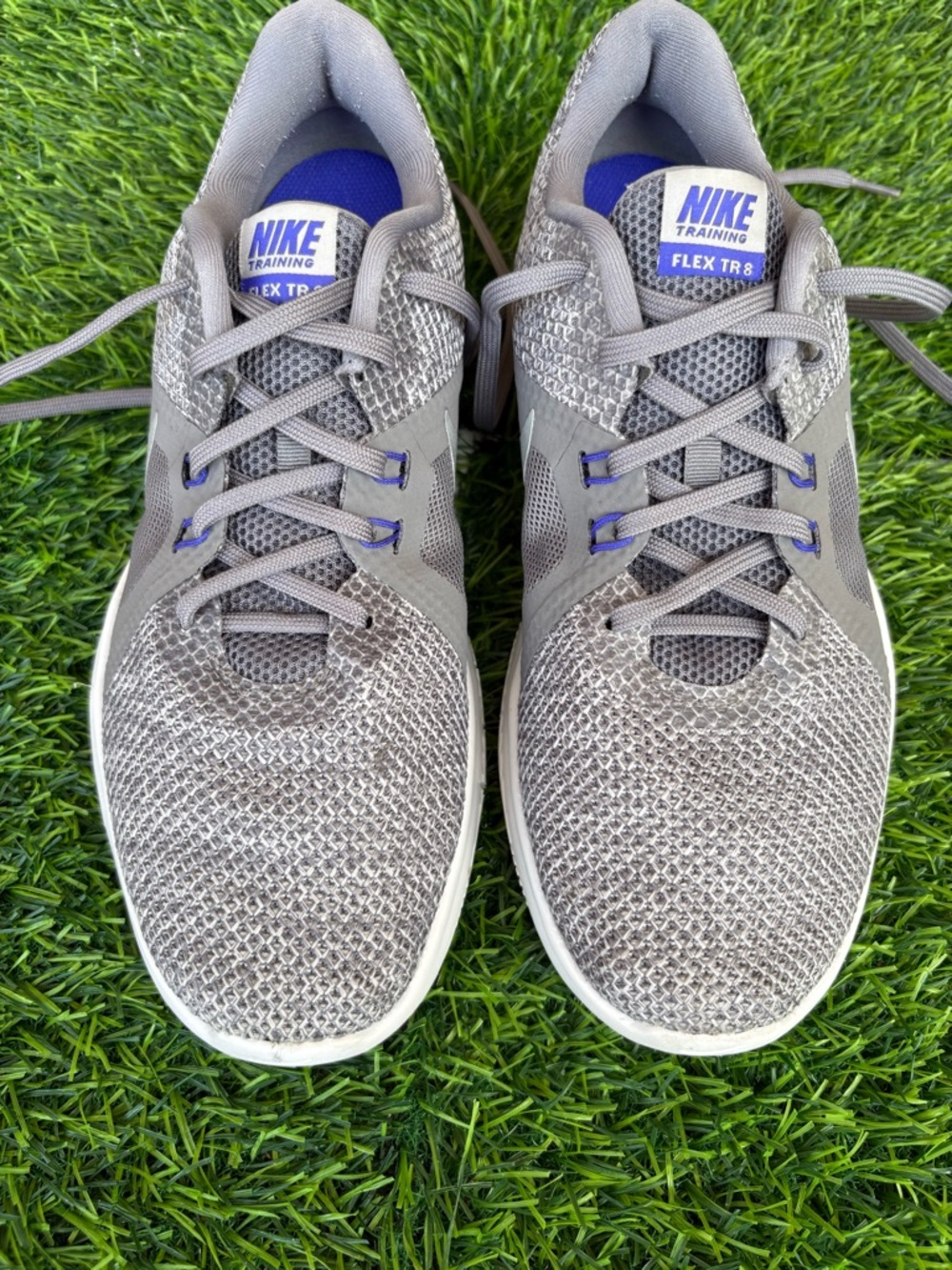 Nike Men’s Flex TR 8 Training Shoes Gray with Blue Accents